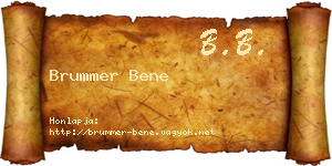 Brummer Bene névjegykártya